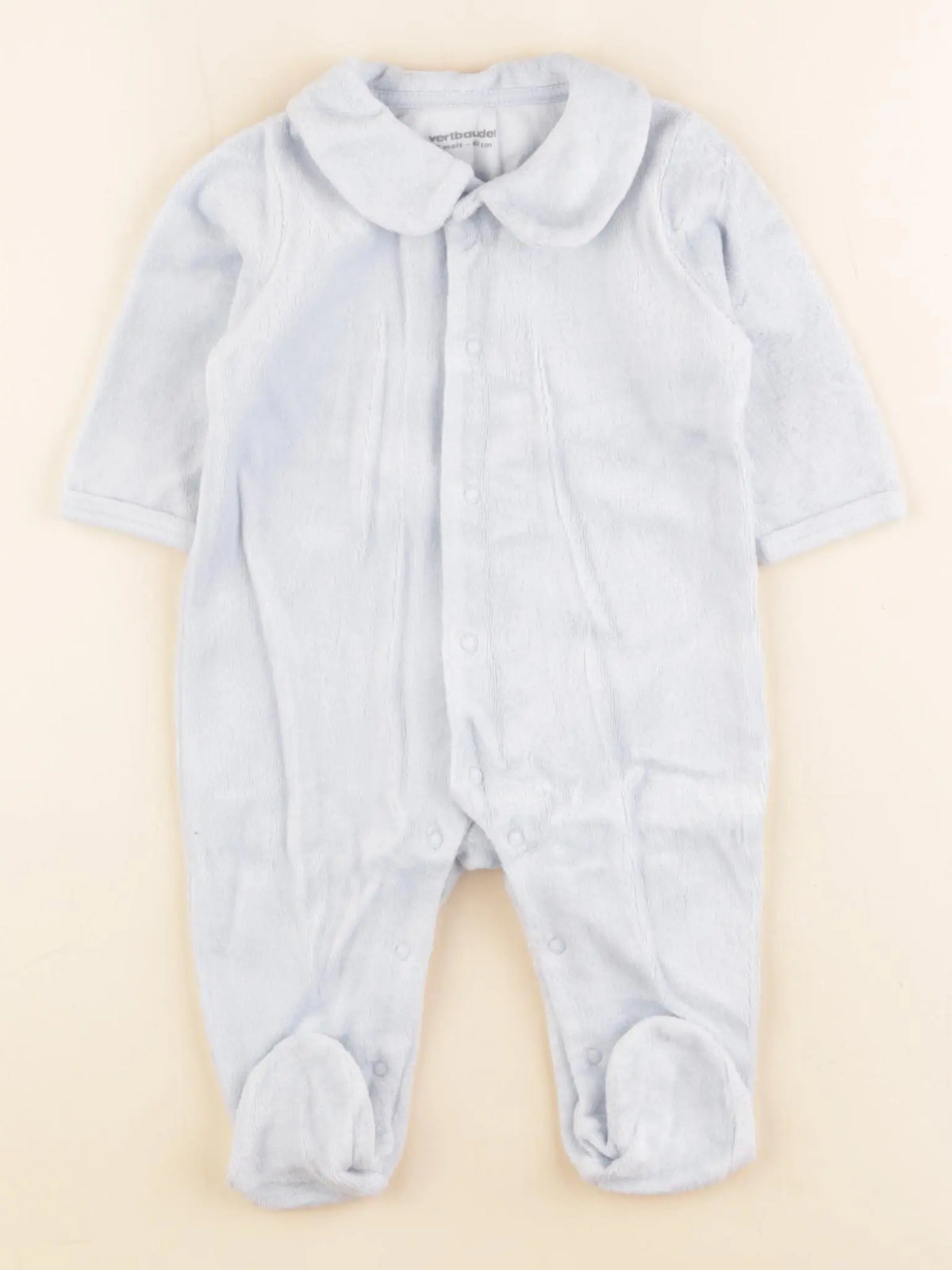 Vertbaudet - pyjama velours bleu - 3 mois