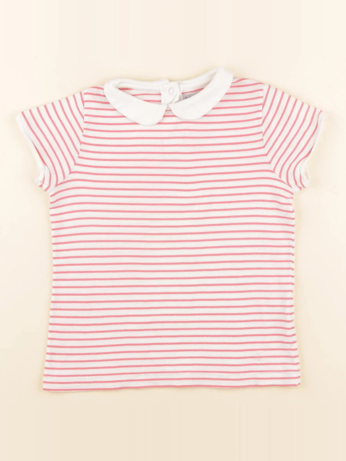 Petit Bateau - tee-shirt blanc, rose - 5 ans