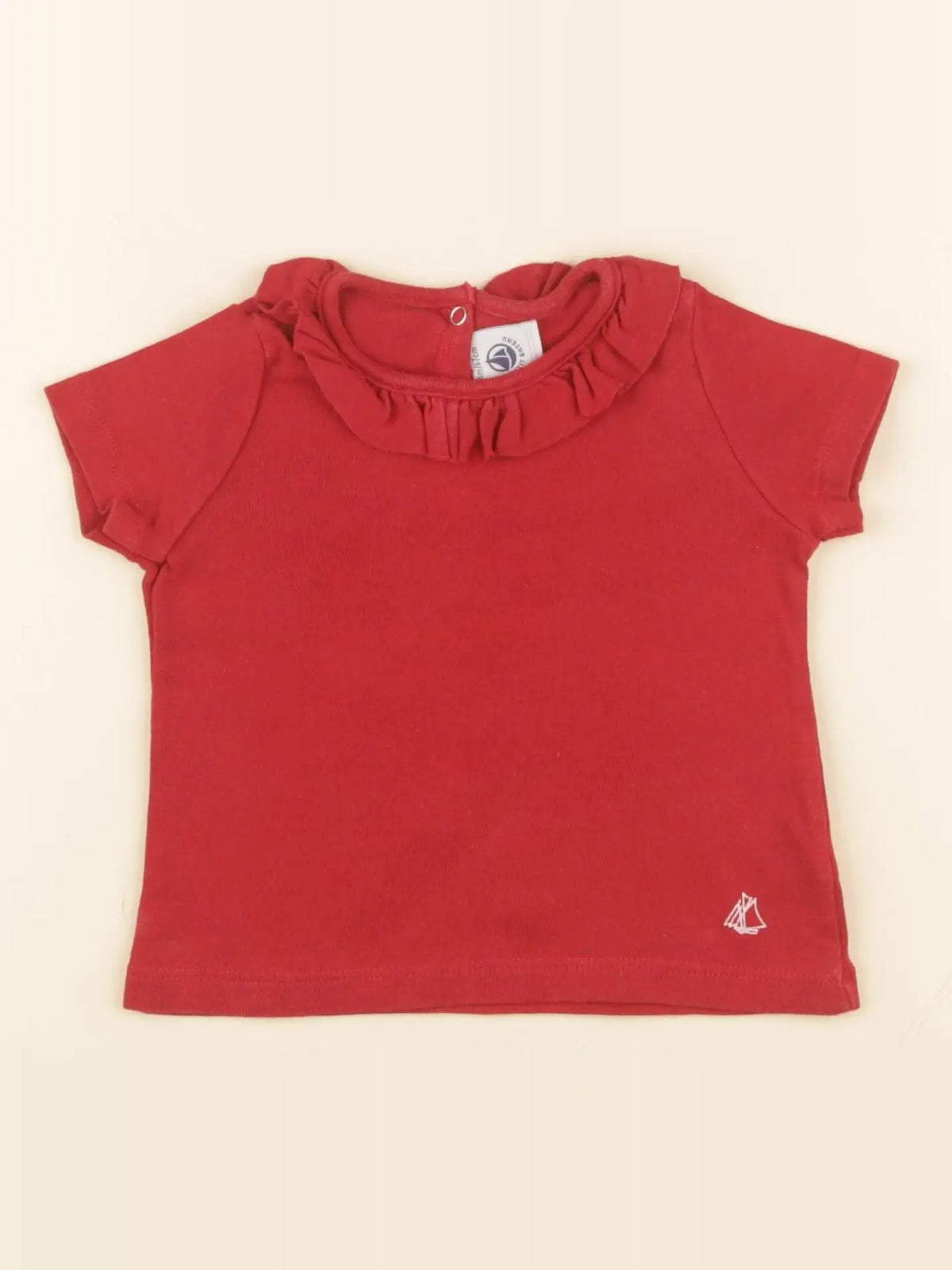 Petit Bateau - tee-shirt rouge - 6 mois