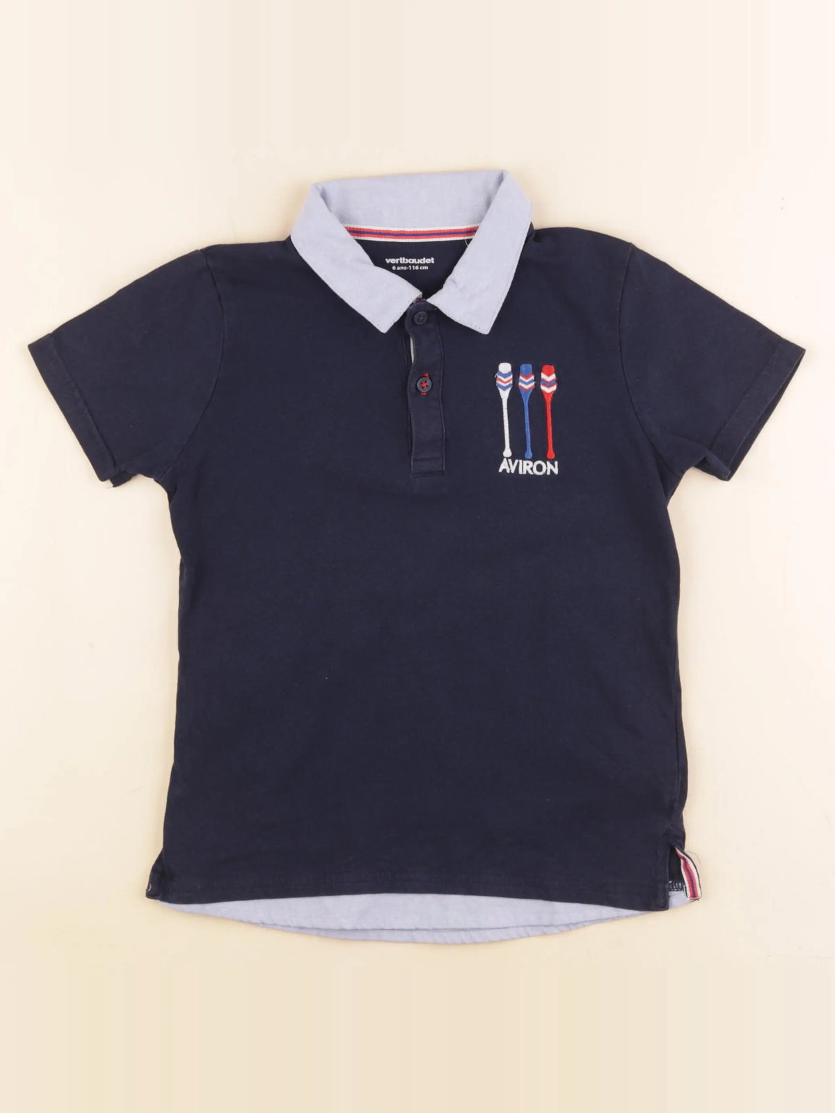 Vertbaudet - polo bleu - 6 ans