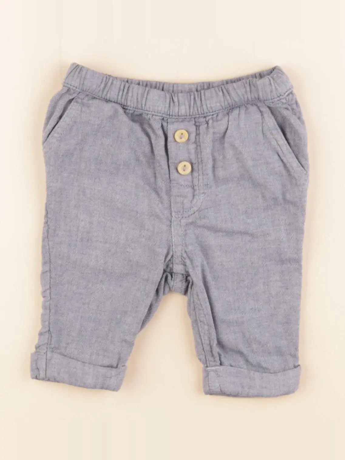 H&M - pantalon bleu - 1/2 mois