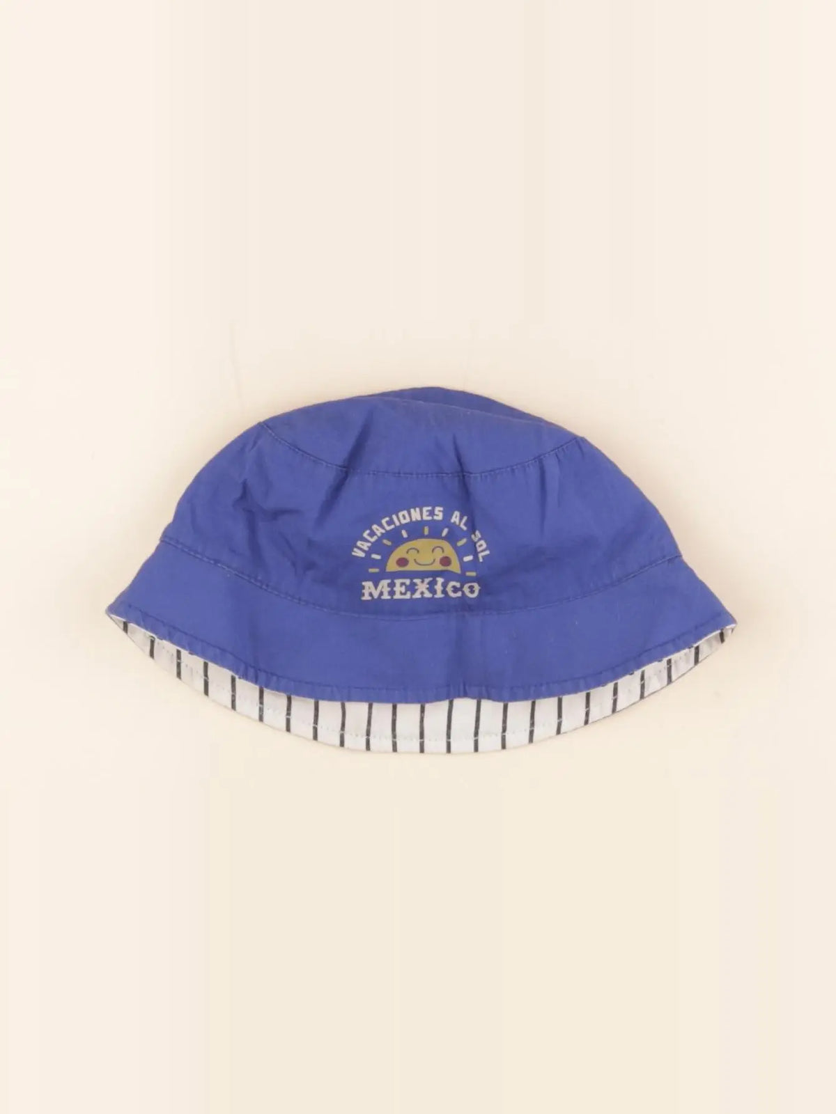 Vertbaudet - chapeau réversible blanc, bleu - 12/18 mois