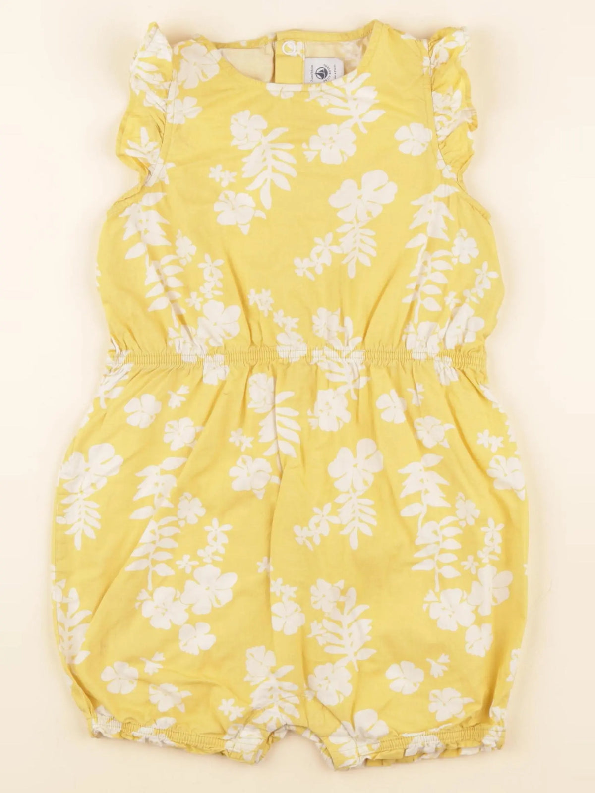 Petit Bateau - combinaison jaune, blanc - 24 mois