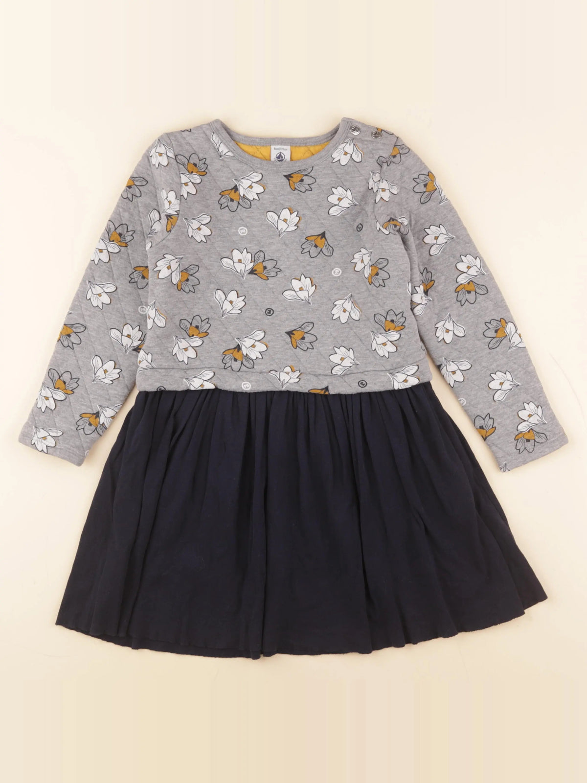 Petit Bateau - robe gris, bleu - 8 ans