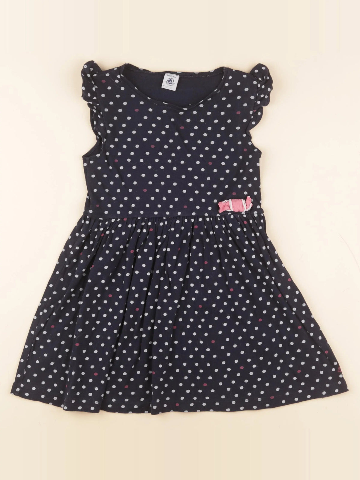 Petit Bateau - robe bleu, blanc - 8 ans
