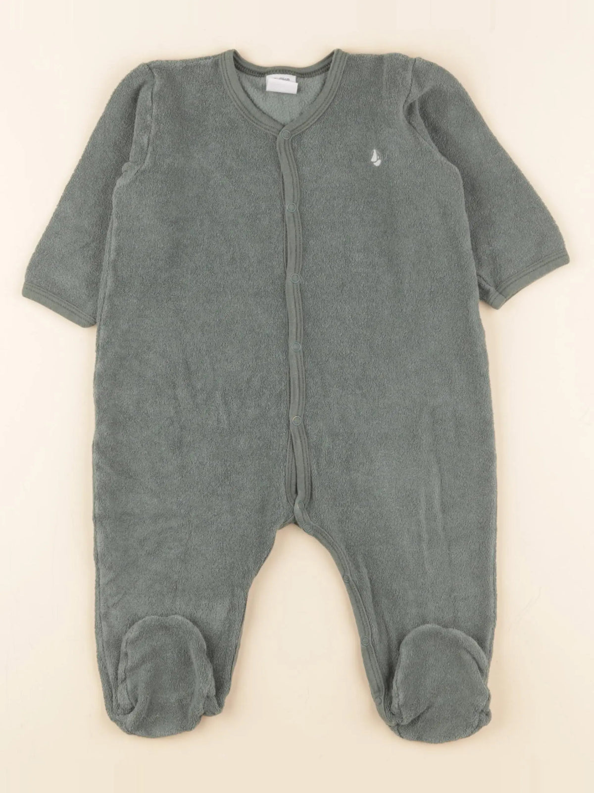 Petit Bateau - pyjama coton vert - 12 mois