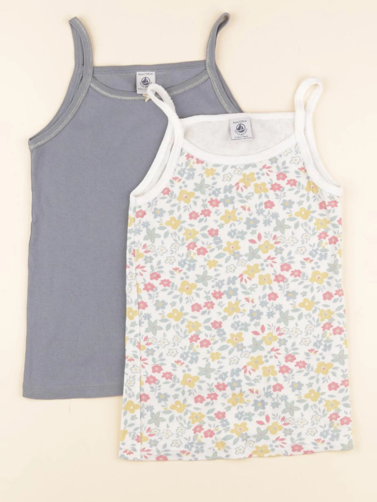 Petit Bateau - lot de 2 maillots de corps multicolore - 8 ans