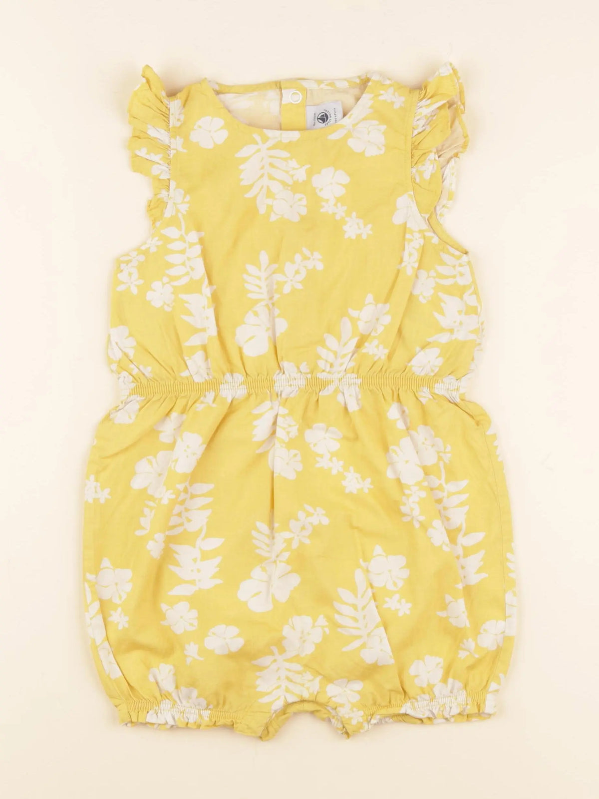 Petit Bateau - combinaison jaune, blanc - 18 mois