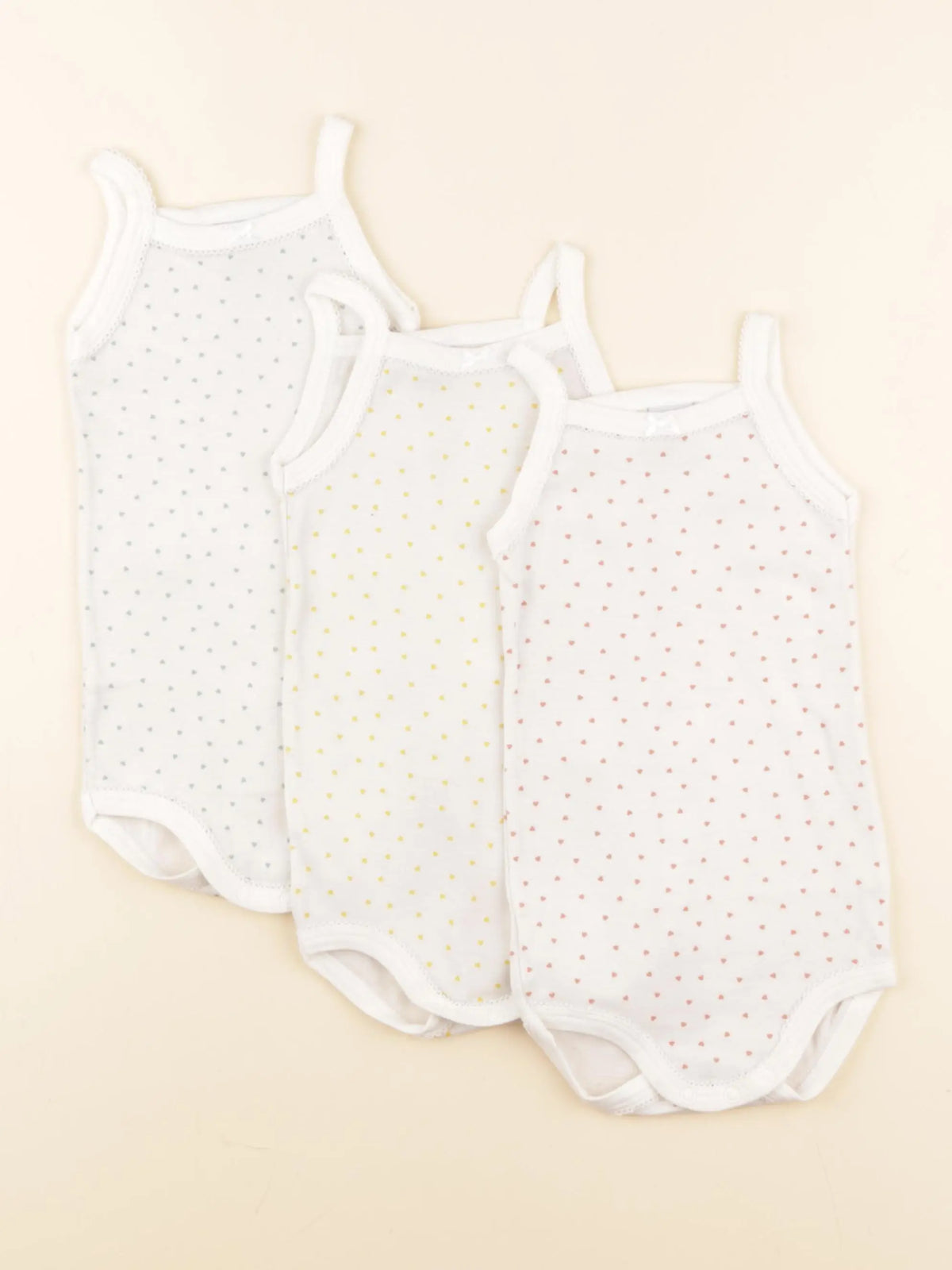 Petit Bateau - lot de 3 bodies en coton blanc - 12 mois