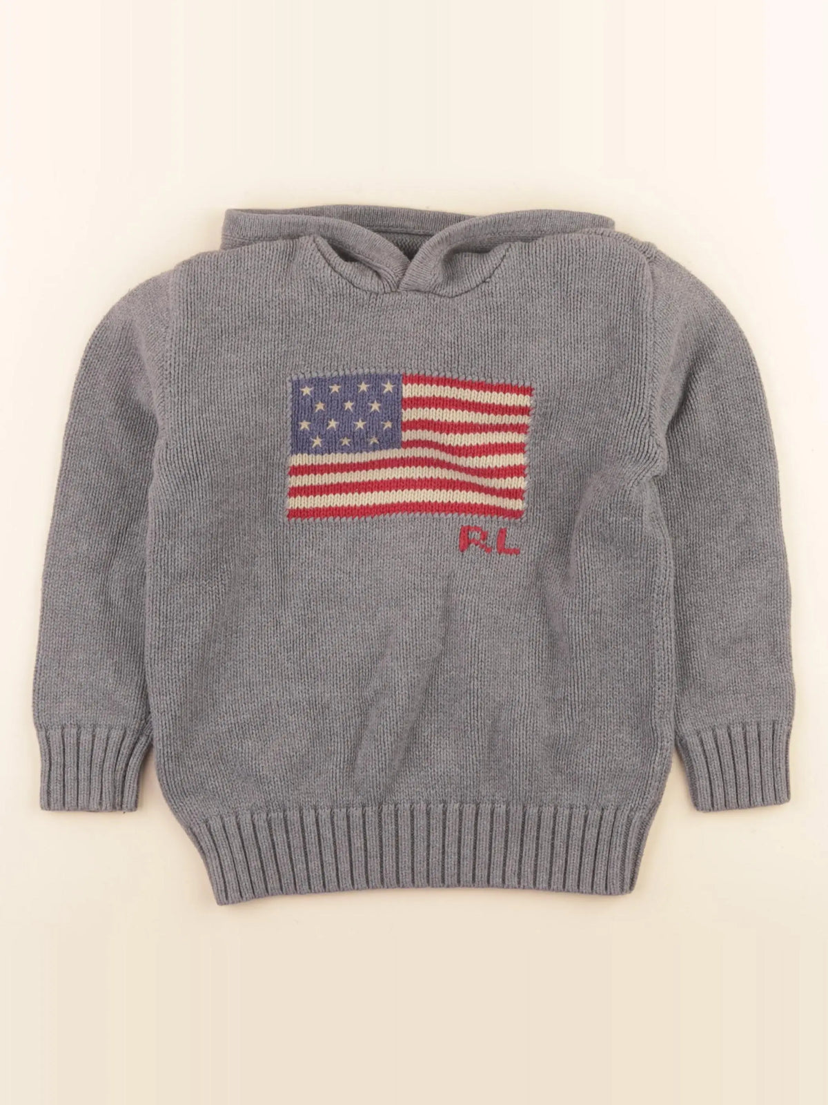 Ralph Lauren - pull gris - 7 ans