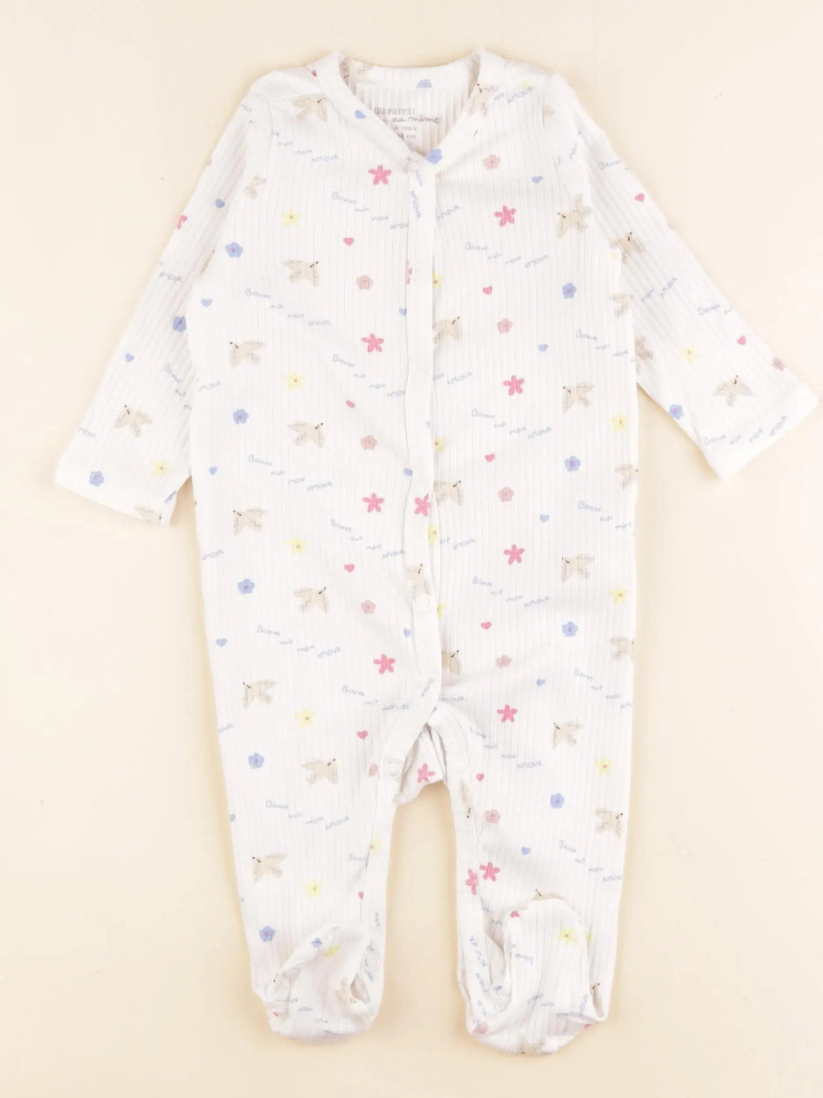 DPAM - pyjama coton blanc - 6 mois