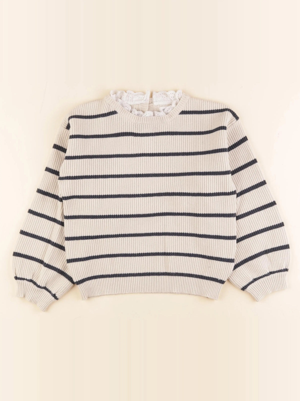 Vertbaudet - pull beige - 8 ans