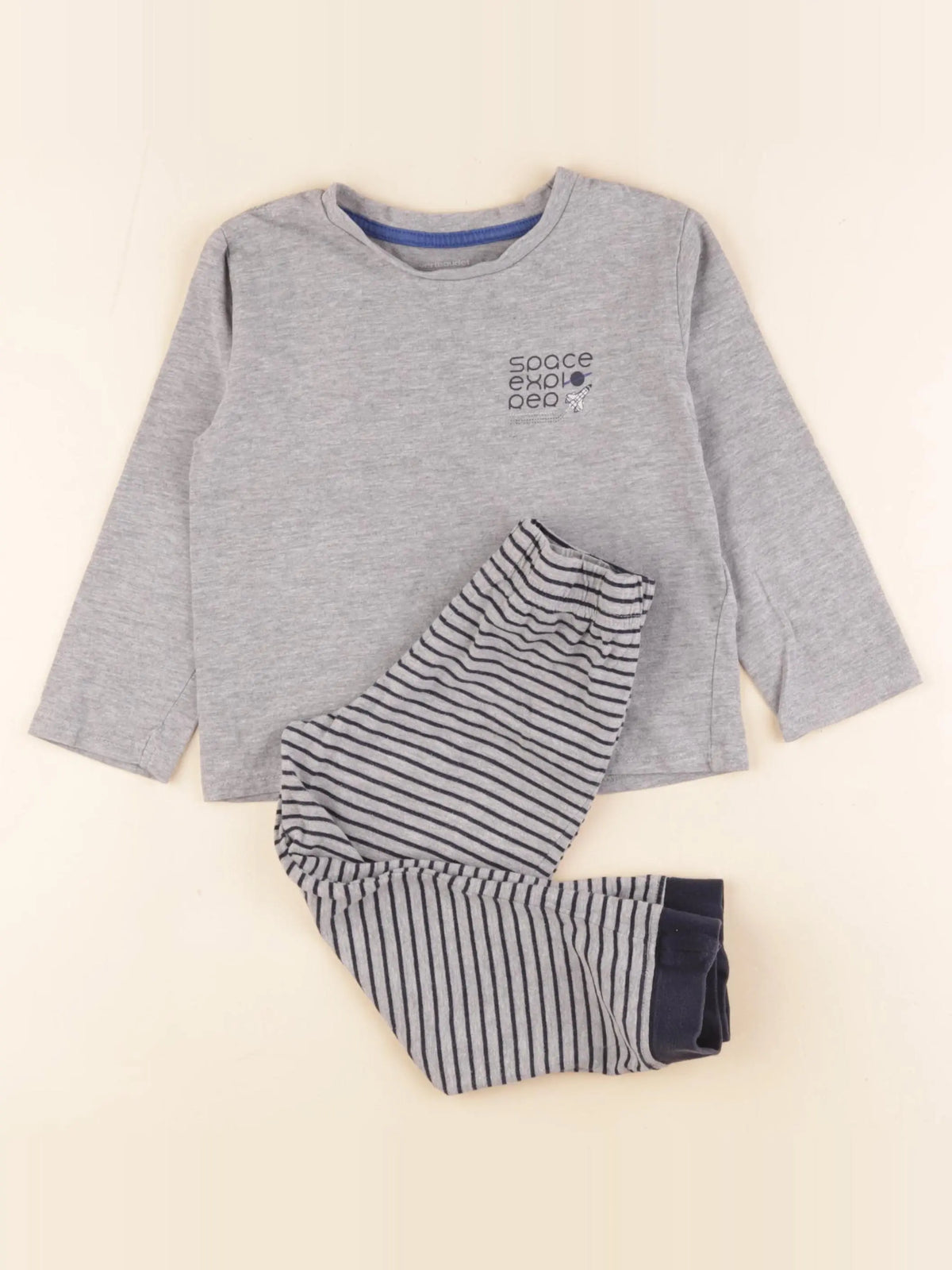 Vertbaudet - pyjama coton gris - 4 ans