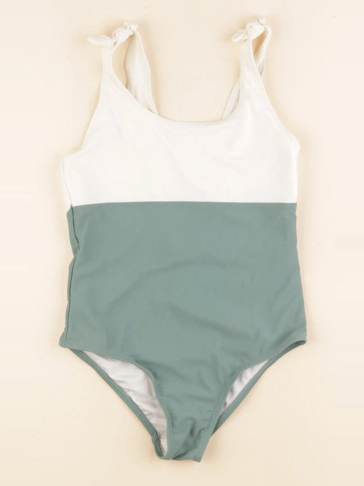 Cyrillus - maillot de bain beige, vert - 8 ans