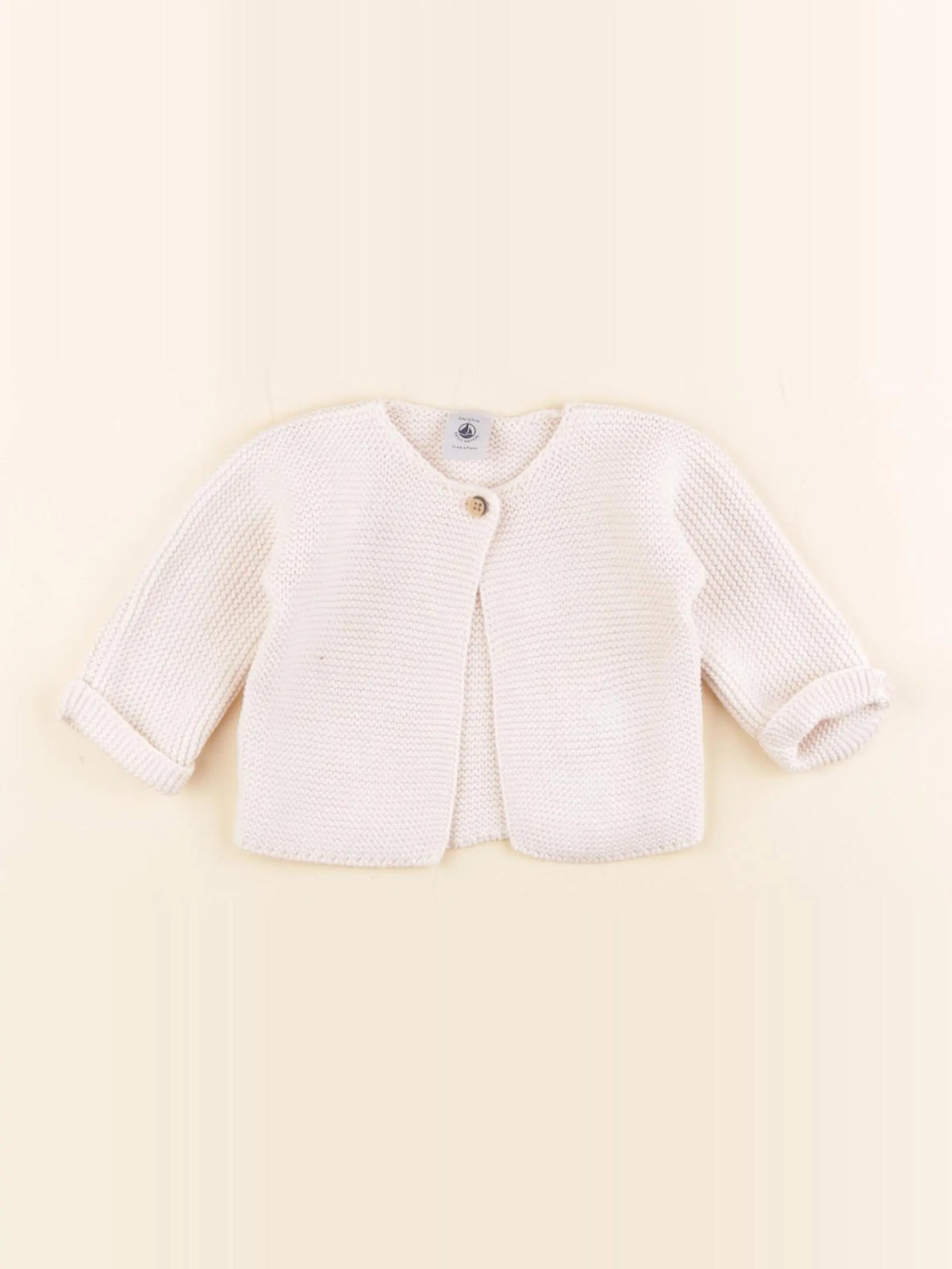 Petit Bateau - gilet beige - 6 mois