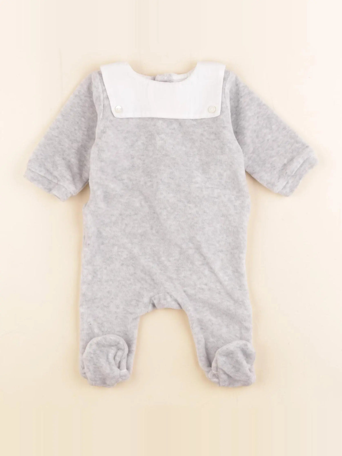 Jacadi - pyjama velours gris - 1 mois