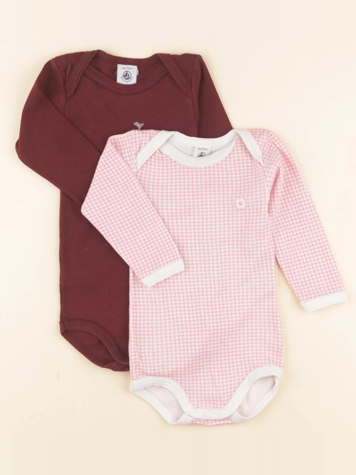 Petit Bateau - lot de 2 bodies en coton multicolore - 9 mois
