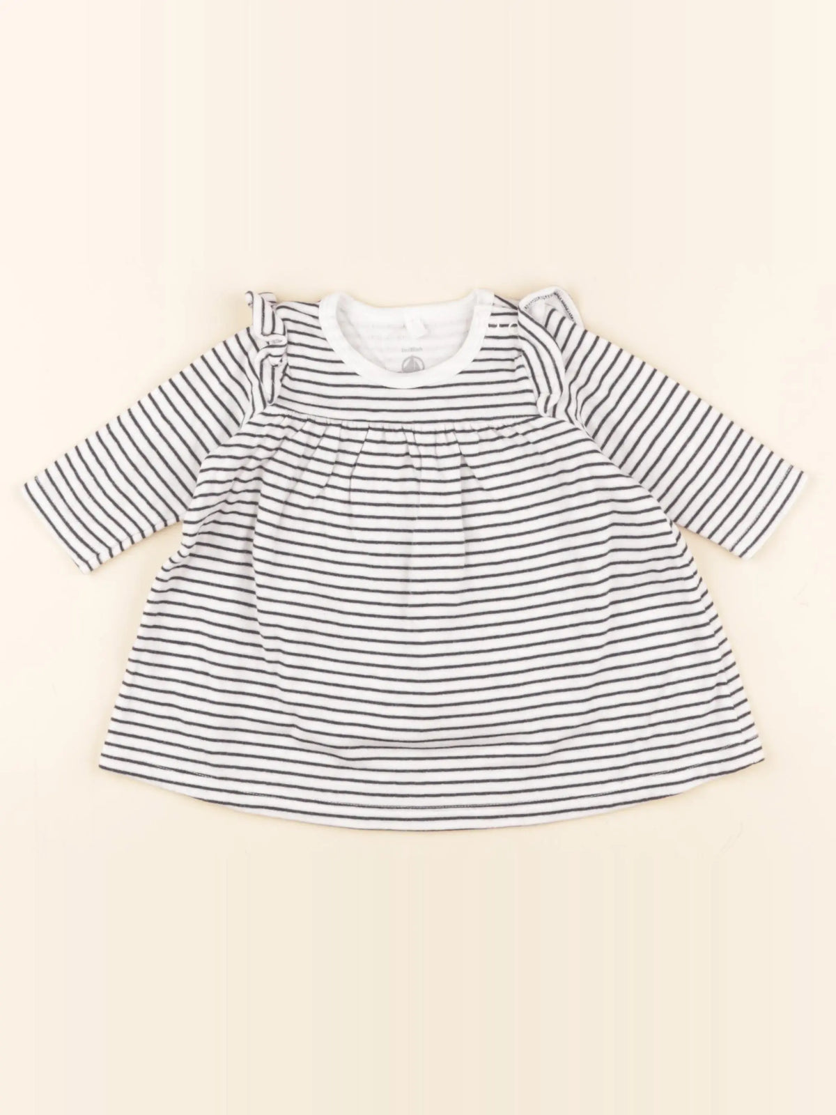 Petit Bateau - robe bleu, blanc - 3 mois