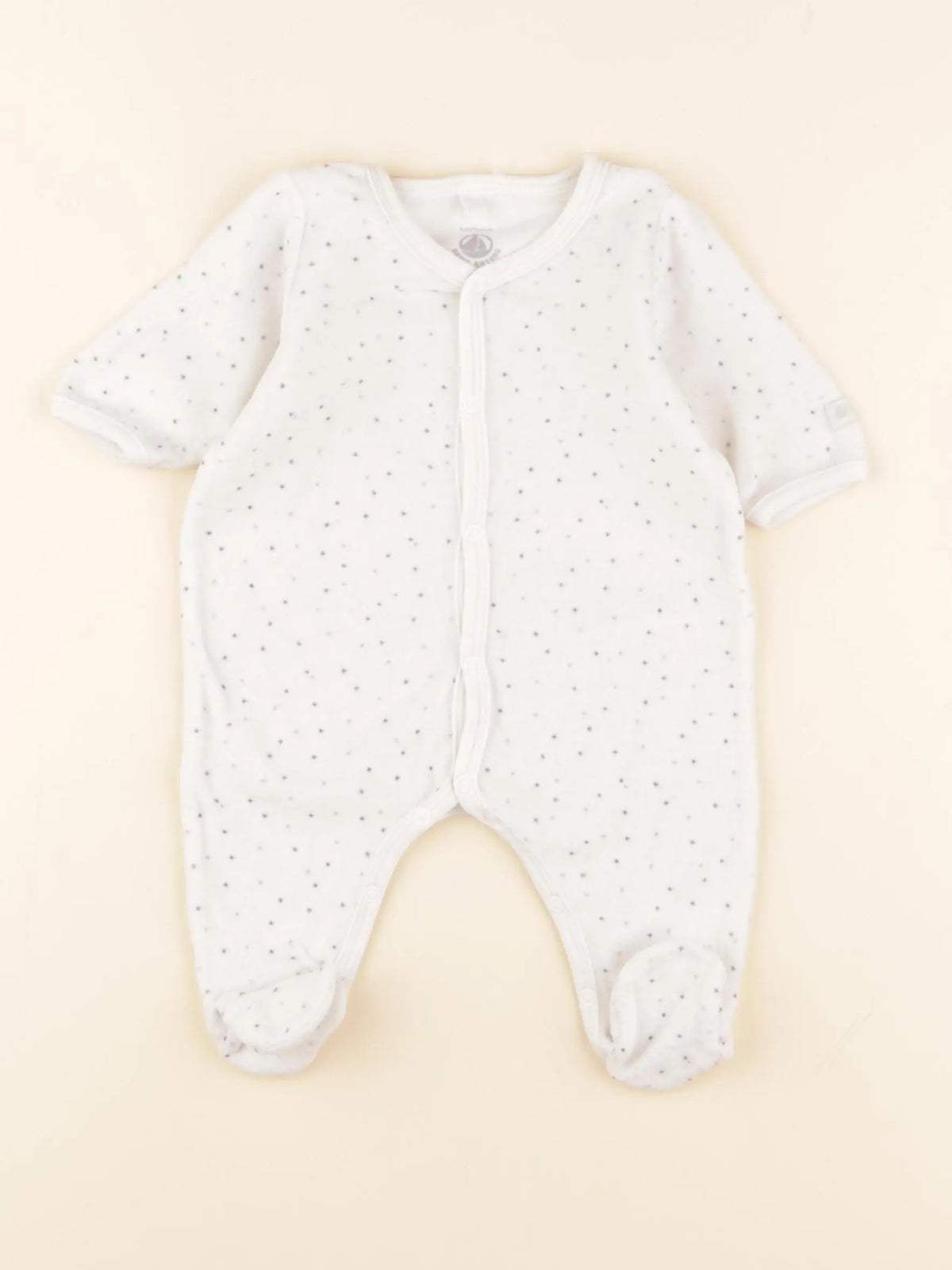 Petit Bateau - pyjama velours blanc, multicolore - 1 mois