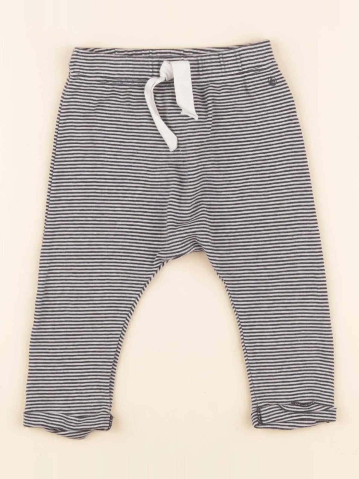 Petit Bateau - sarouel bleu, blanc - 6 mois