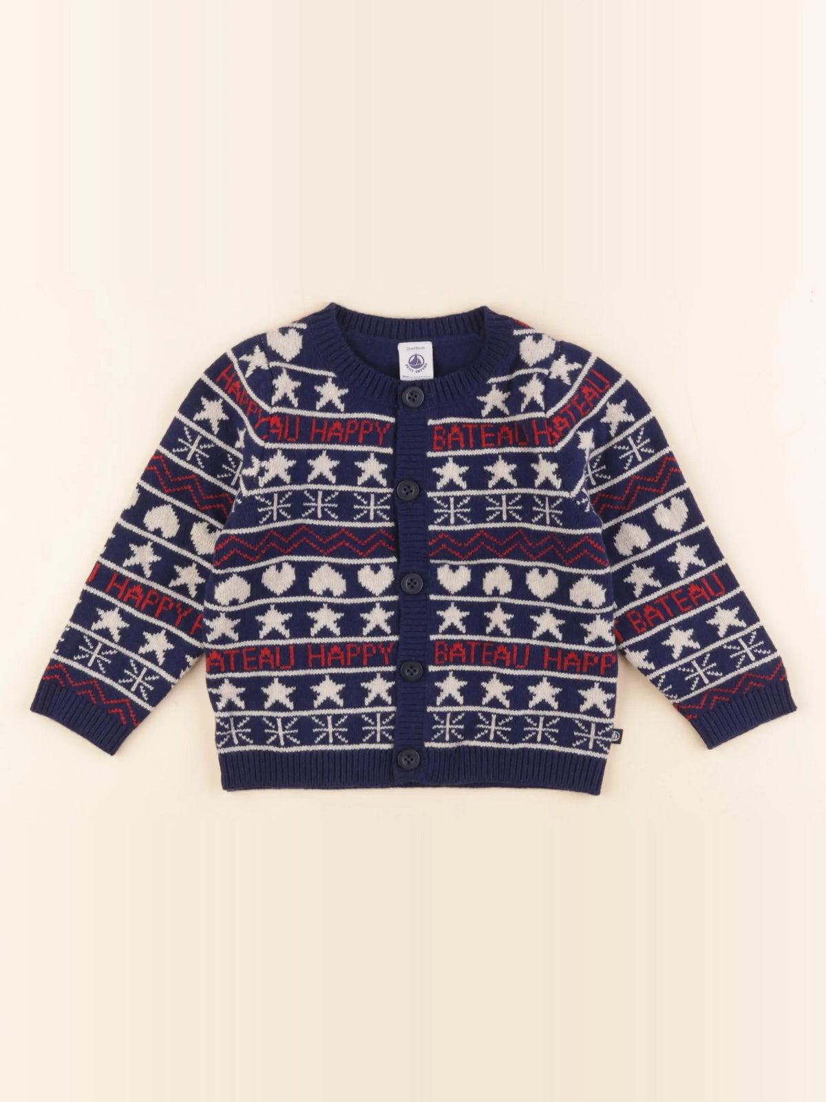 Petit Bateau - gilet bleu - 24 mois