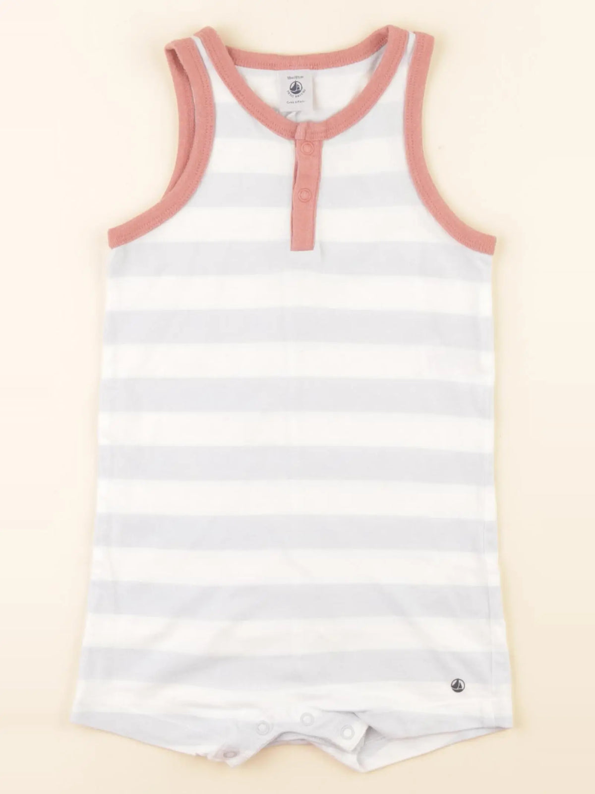 Petit Bateau - pyjama coton bleu, blanc - 18 mois