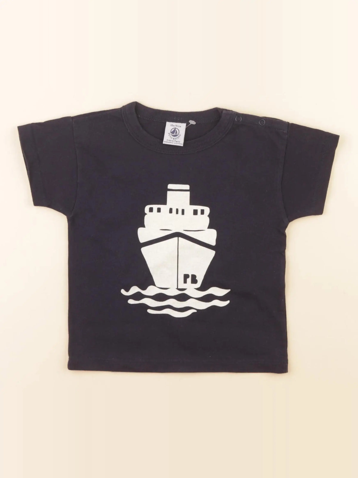 Petit Bateau - tee-shirt bleu - 18 mois