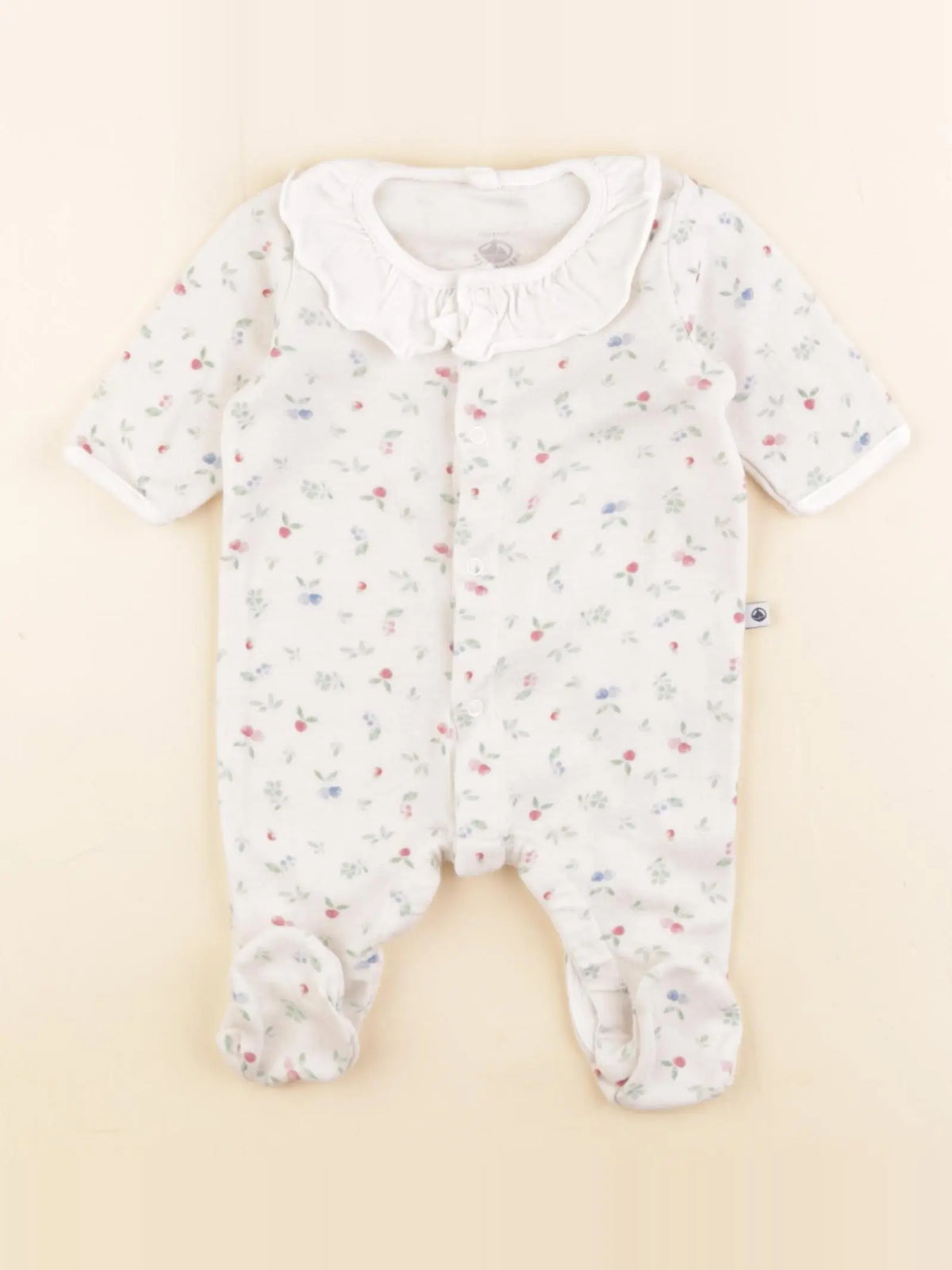 Petit Bateau - pyjama coton blanc - 1 mois