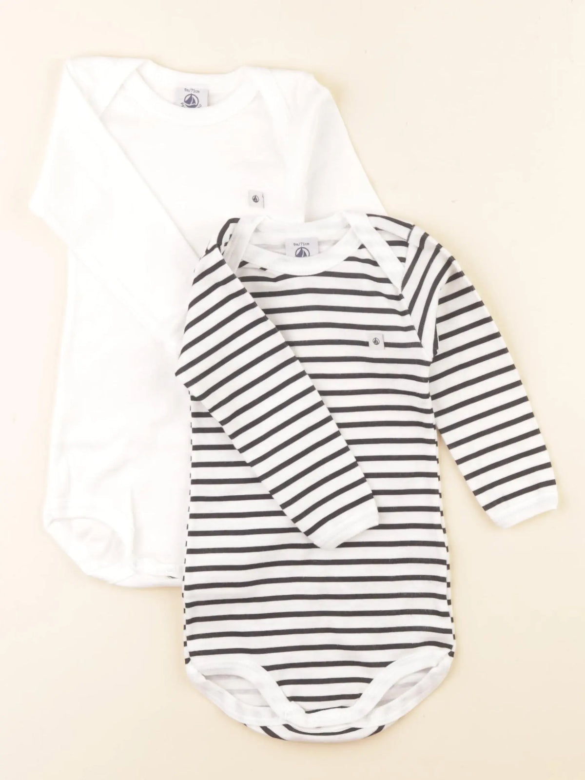 Petit Bateau - lot de 2 bodies en coton multicolore - 9 mois