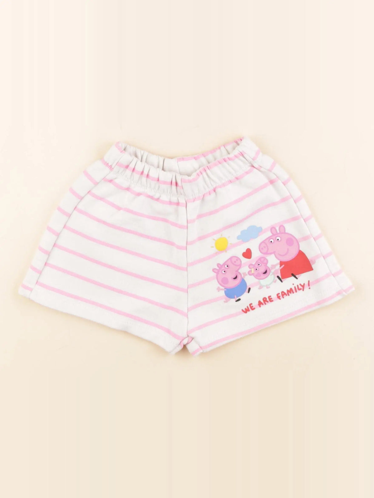 Zara - short blanc, rose - 4 ans