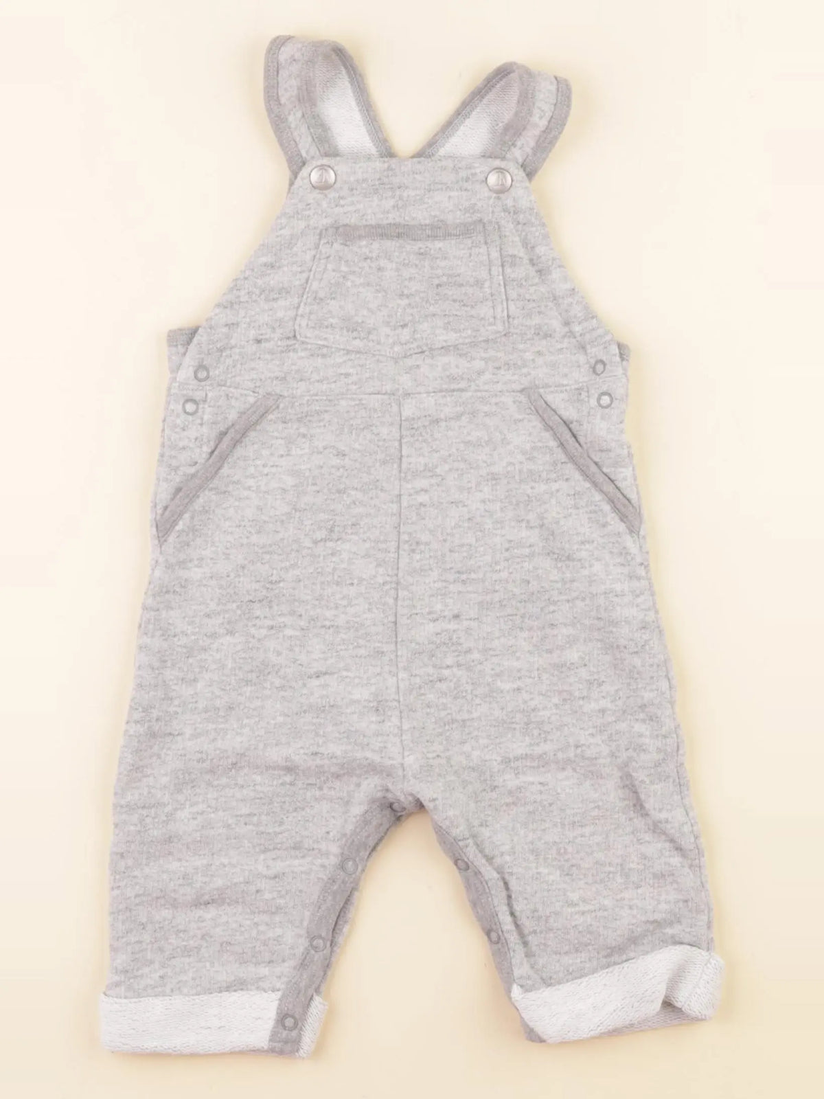 Petit Bateau - salopette gris - 6 mois