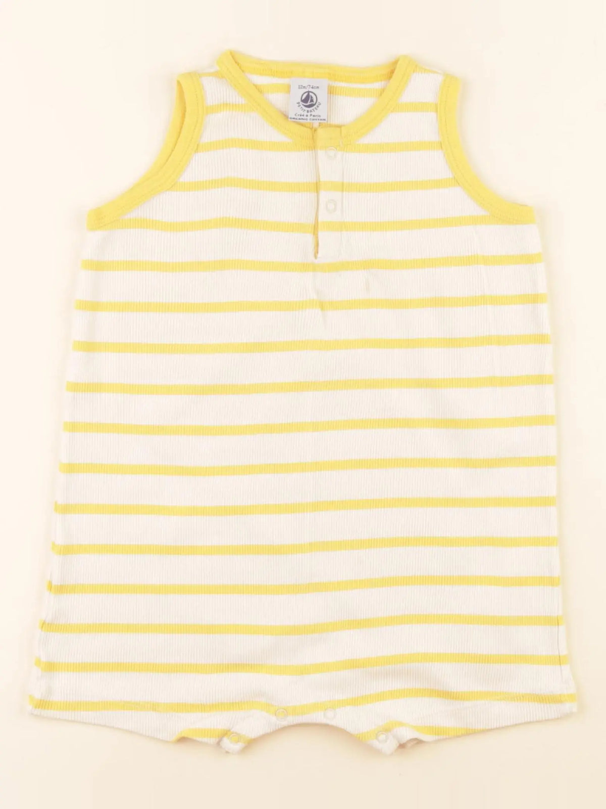 Petit Bateau - pyjama coton jaune - 12 mois