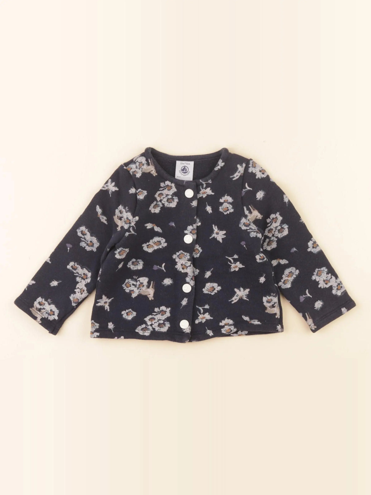 Petit Bateau - veste bleu - 12 mois