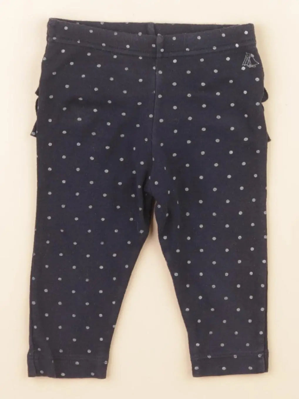 Petit Bateau - legging volants au dos bleu - 6 mois