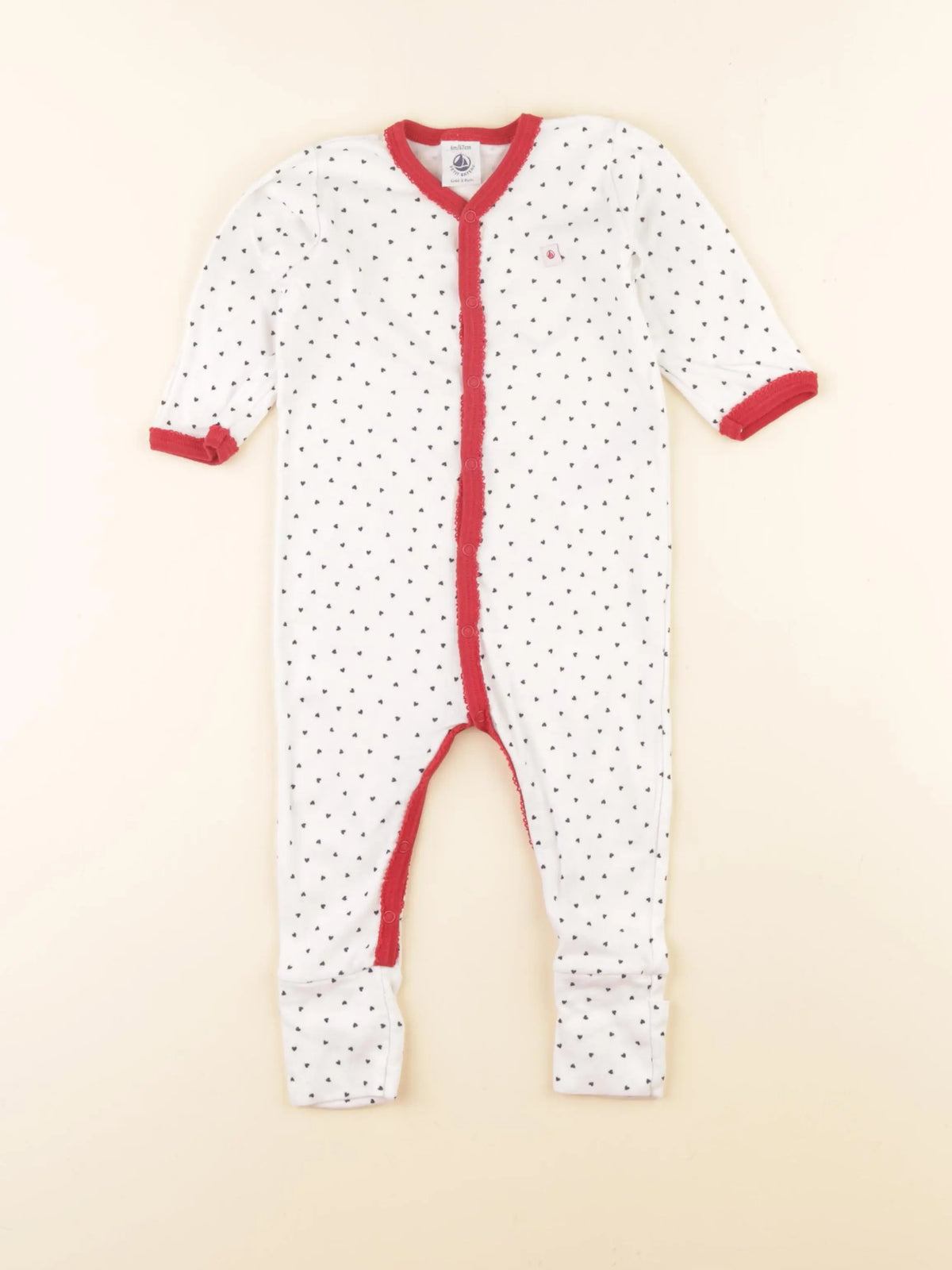 Petit Bateau - pyjama coton blanc - 6 mois