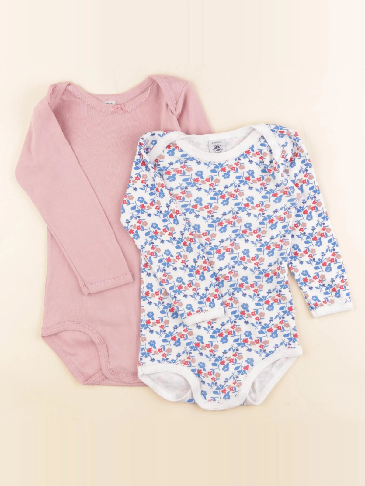 Petit Bateau - lot de 2 bodies en coton multicolore - 24 mois
