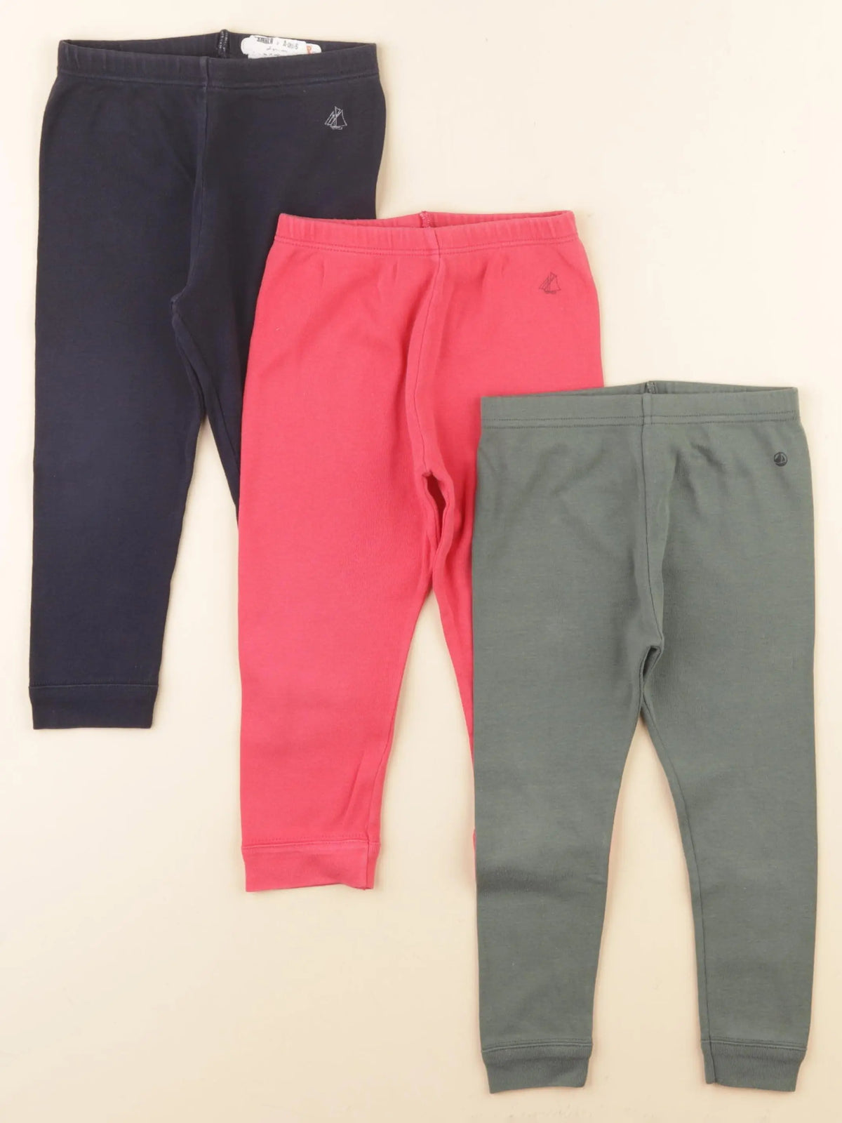 Petit Bateau - lot de 3 leggings multicolore - 2 ans
