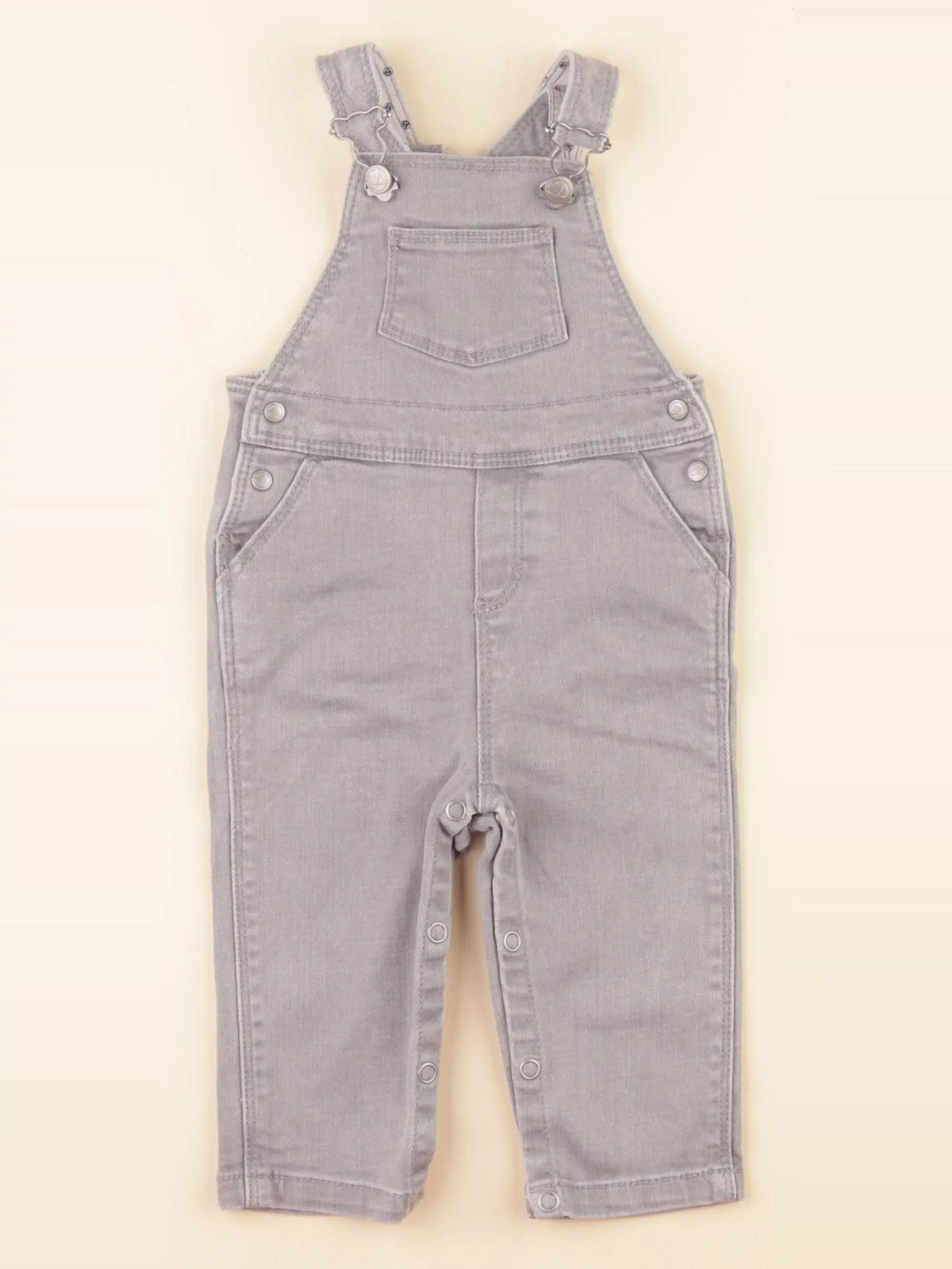 Petit Bateau - salopette gris - 6 mois