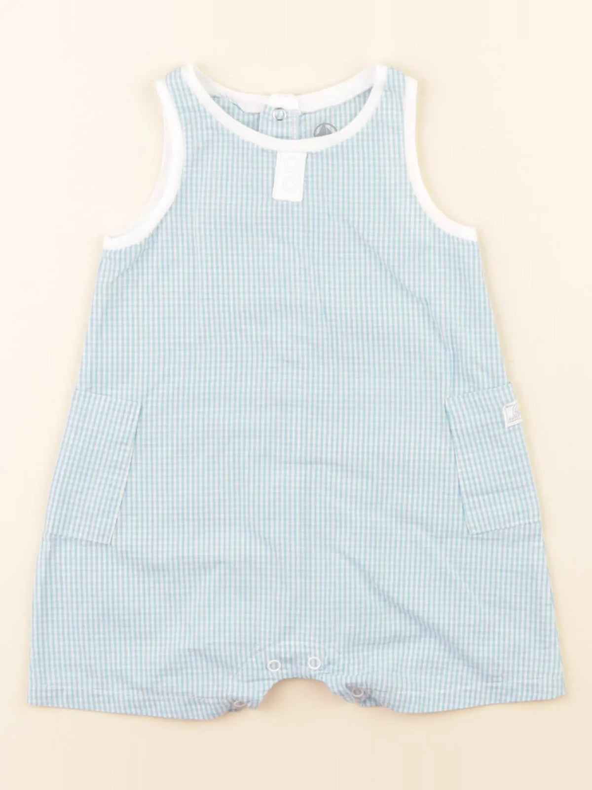 Petit Bateau - combinaison blanc, bleu - 1 mois
