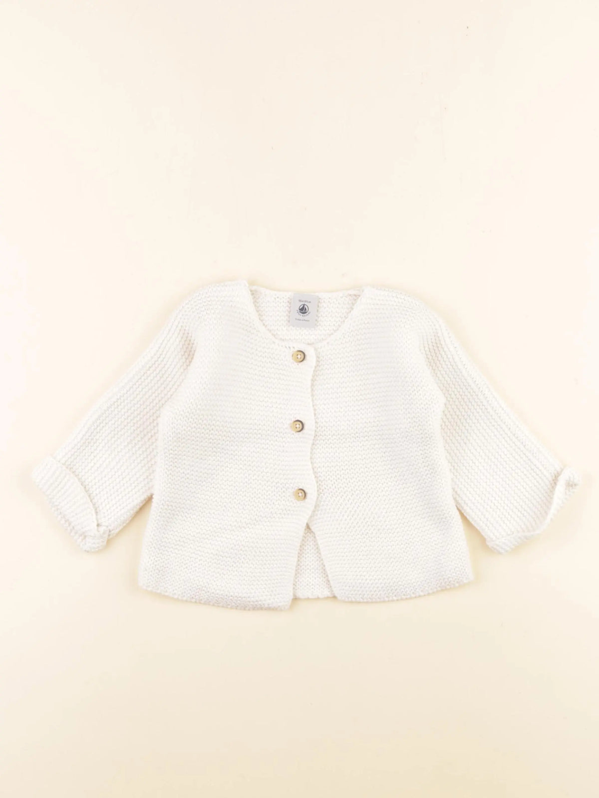 Petit Bateau - gilet blanc - 18 mois