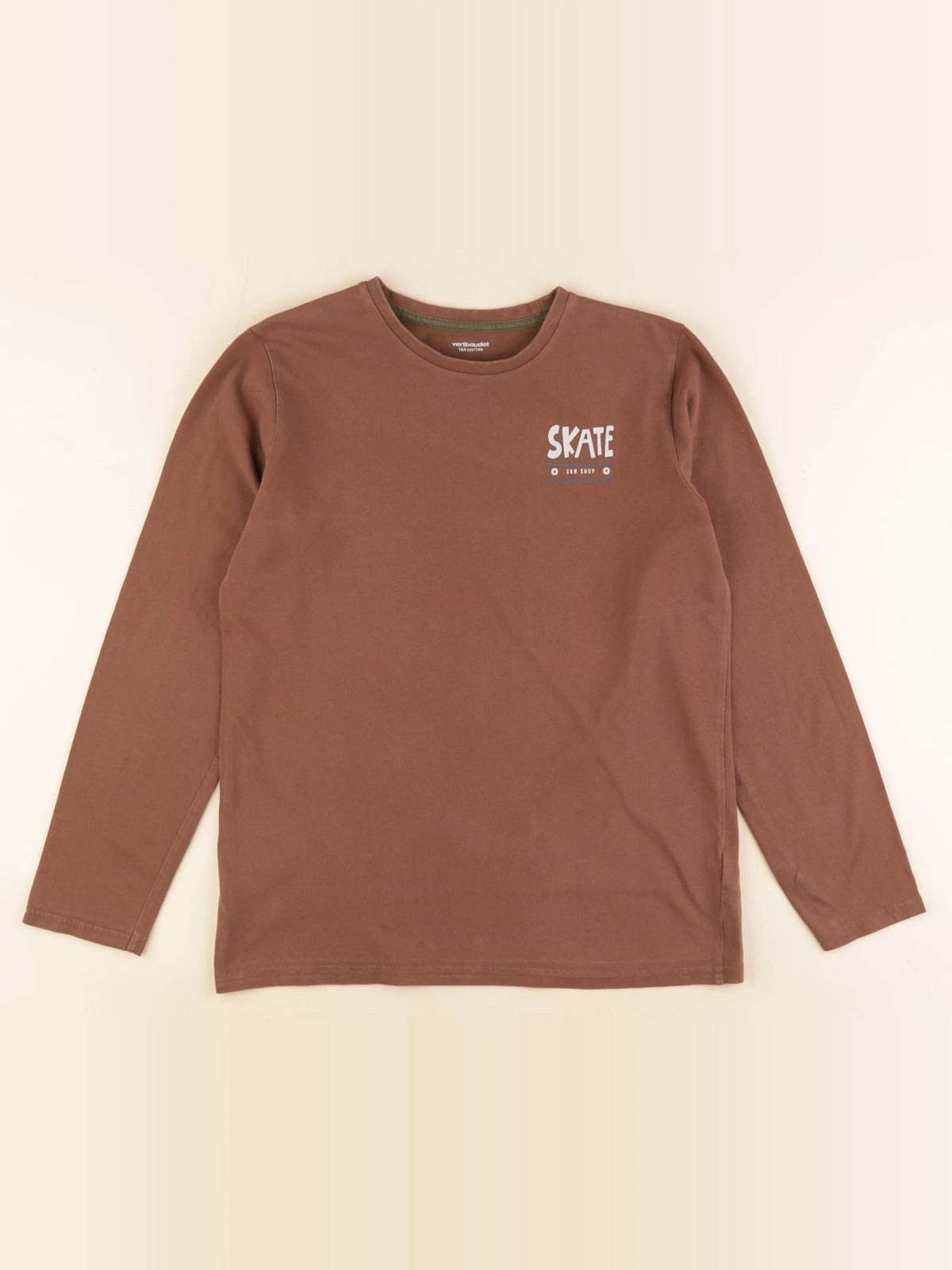 Vertbaudet - tee-shirt marron - 14 ans