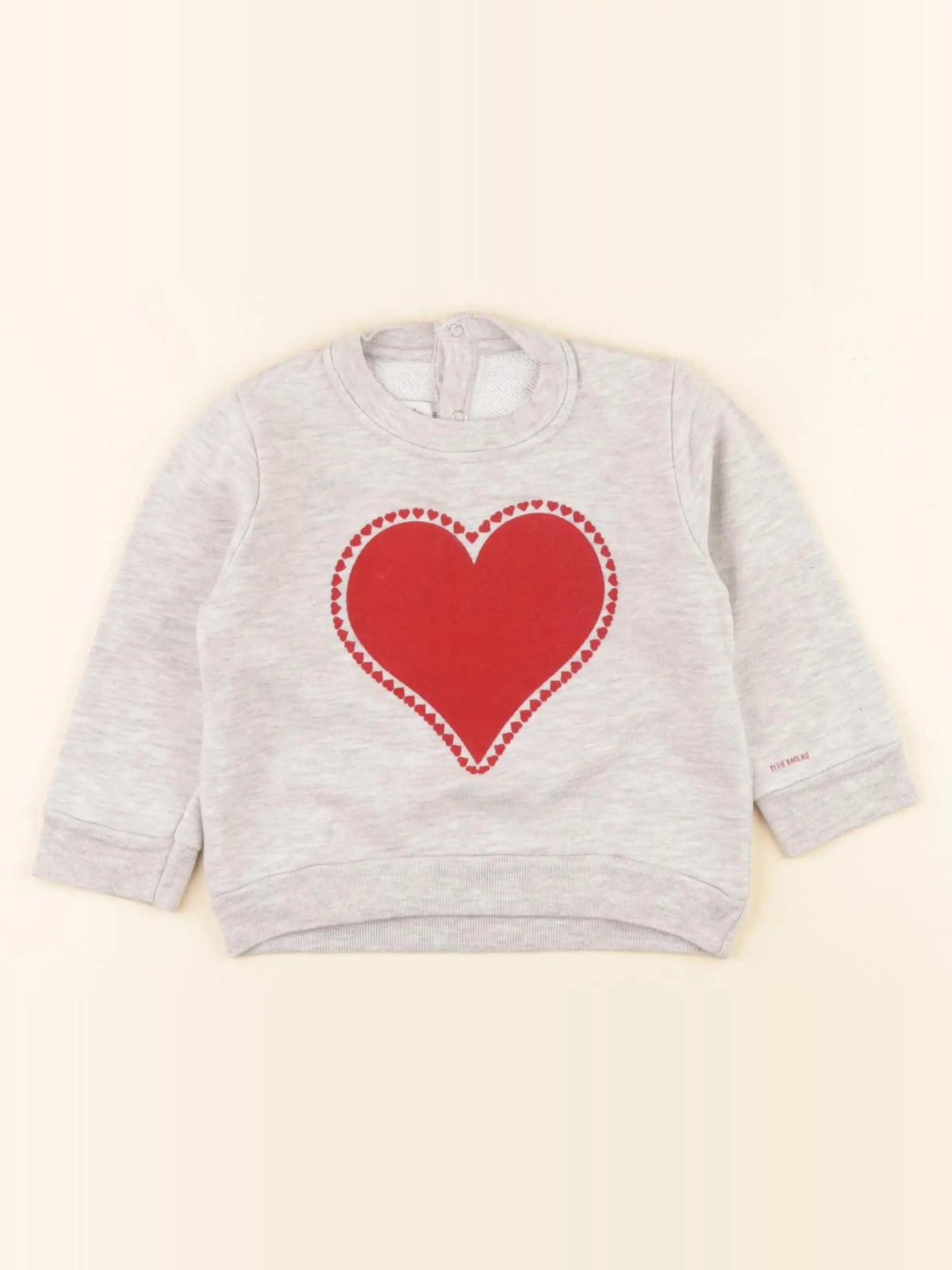 Petit Bateau - sweat gris, rouge - 18 mois