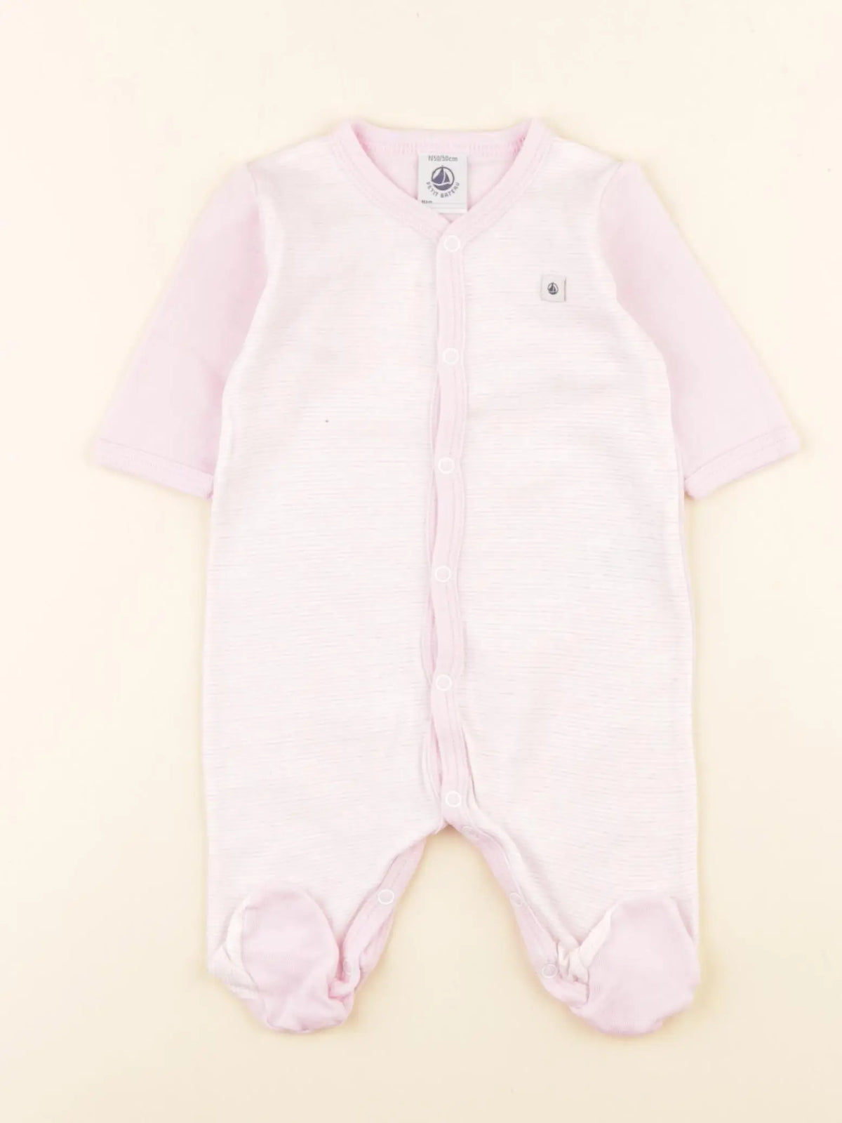 Petit Bateau - pyjama coton rose - 0 mois