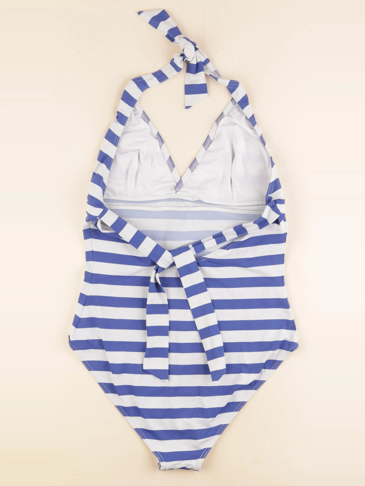 Envie de fraise - maillot de bain grossesse bleu, beige - s