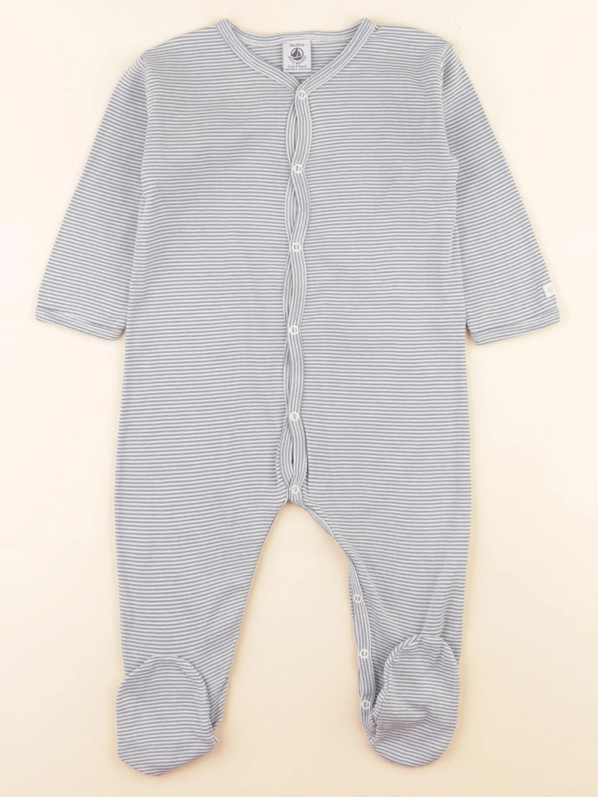 Petit Bateau - pyjama coton bleu - 18 mois