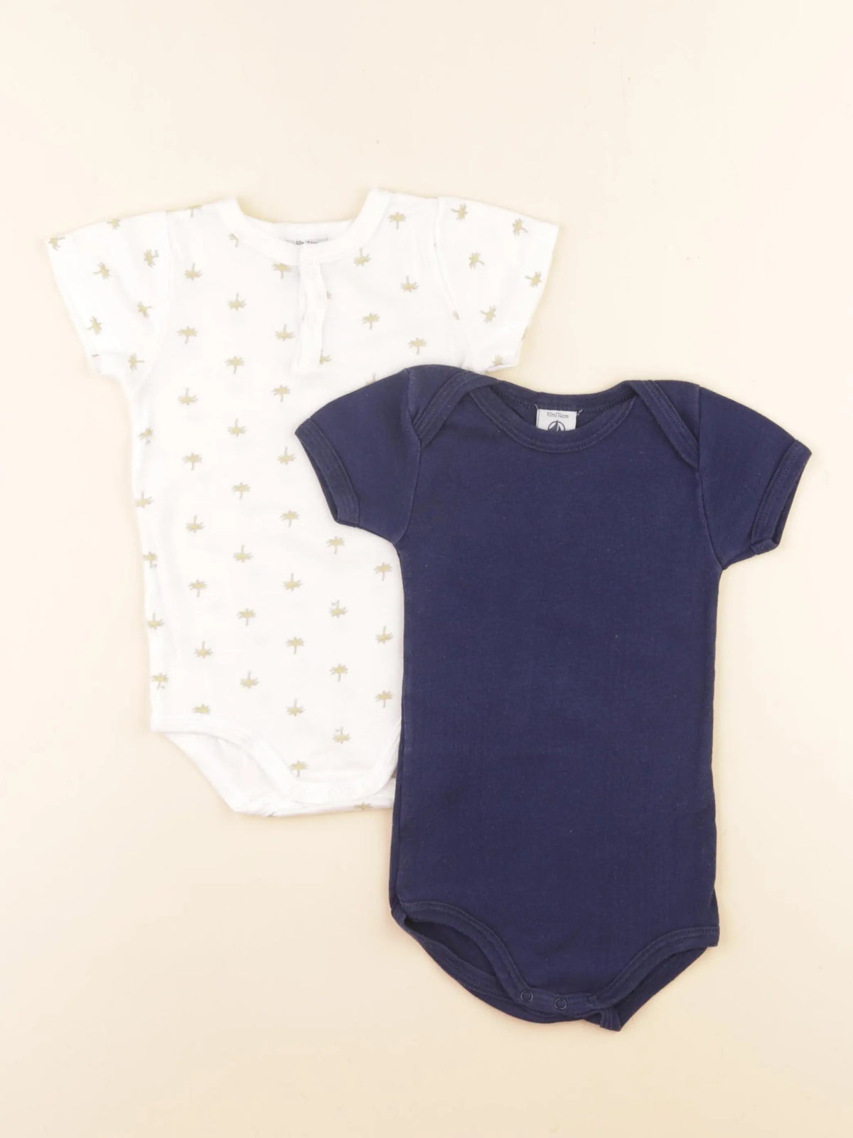 Petit Bateau - lot de 2 bodies en coton multicolore - 12 mois