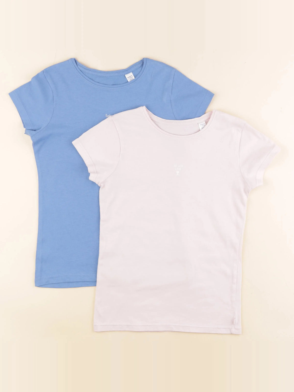 Okaidi - tee-shirt bleu, rose - 8 ans