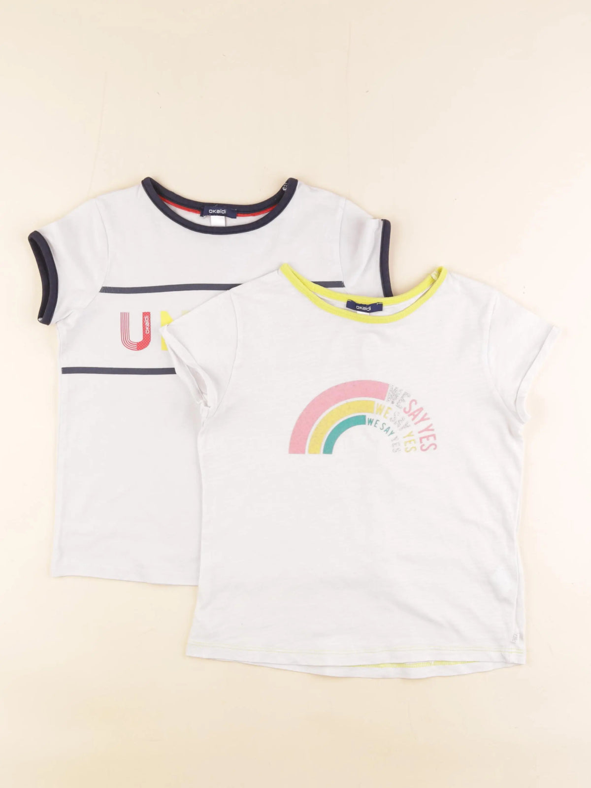 Okaidi - lot de 2 tee-shirts blanc - 8 ans