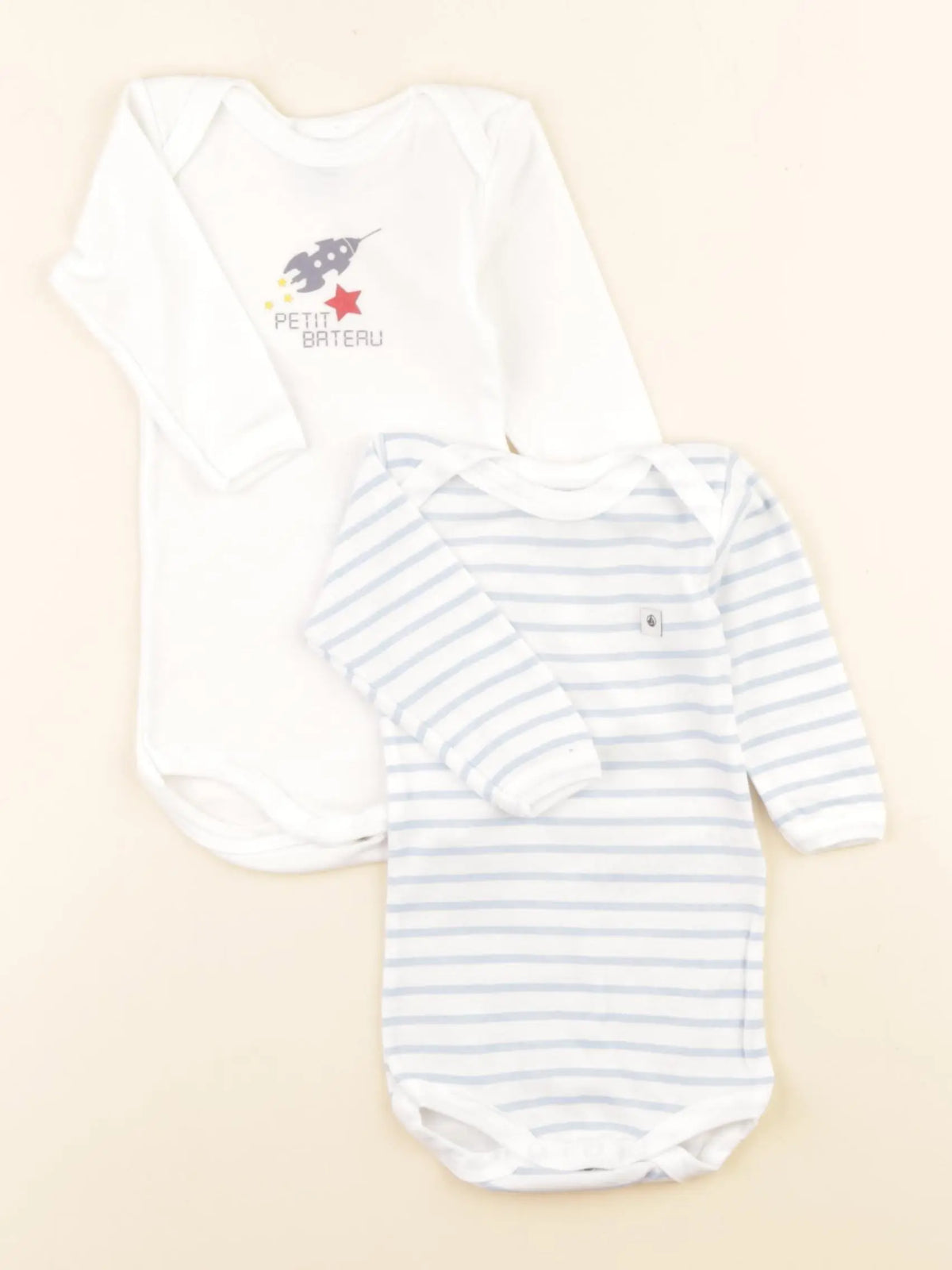 Petit Bateau - lot de 2 bodies en coton multicolore - 3 mois