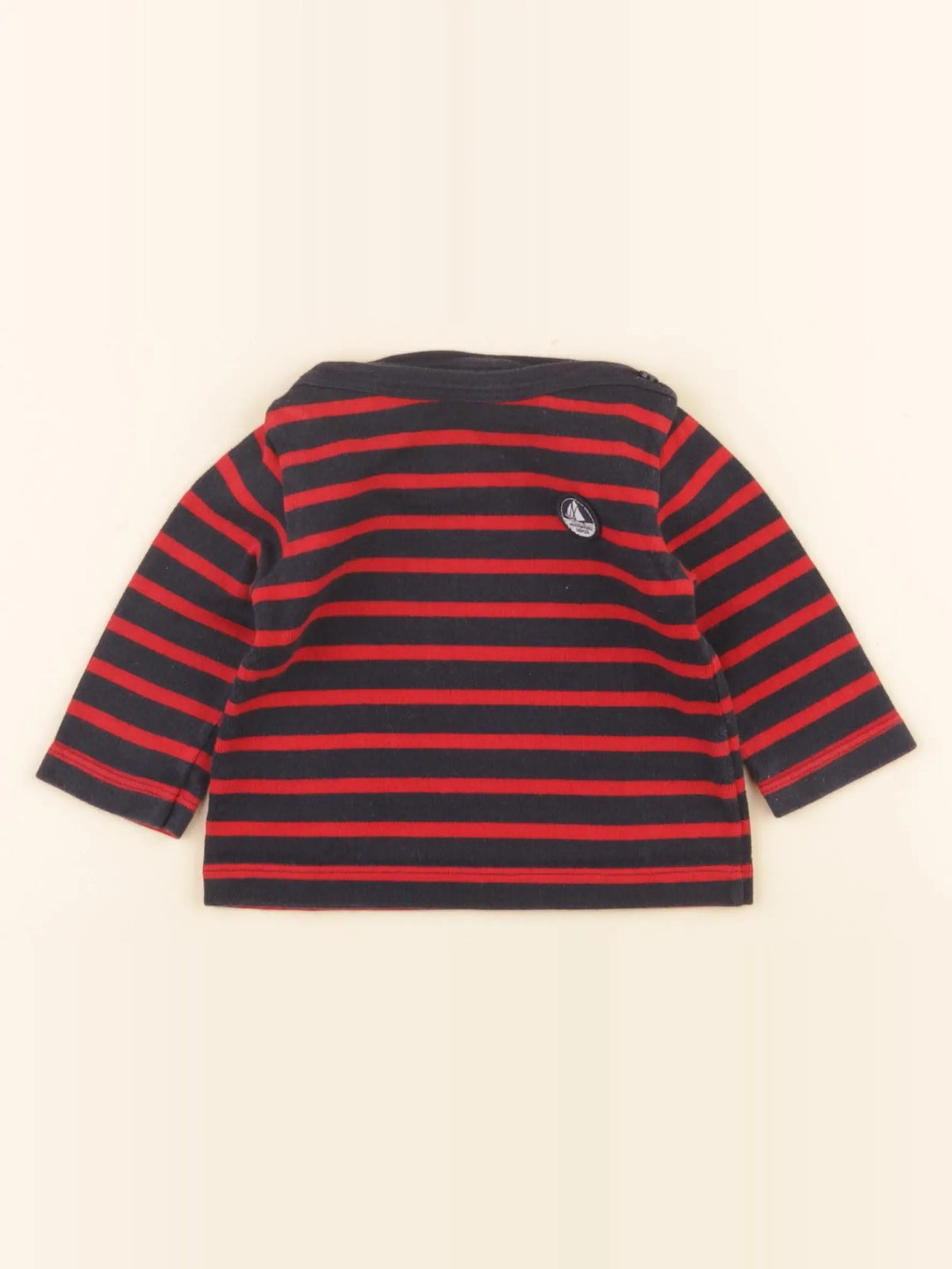 Petit Bateau - tee-shirt bleu, rouge - 6 mois